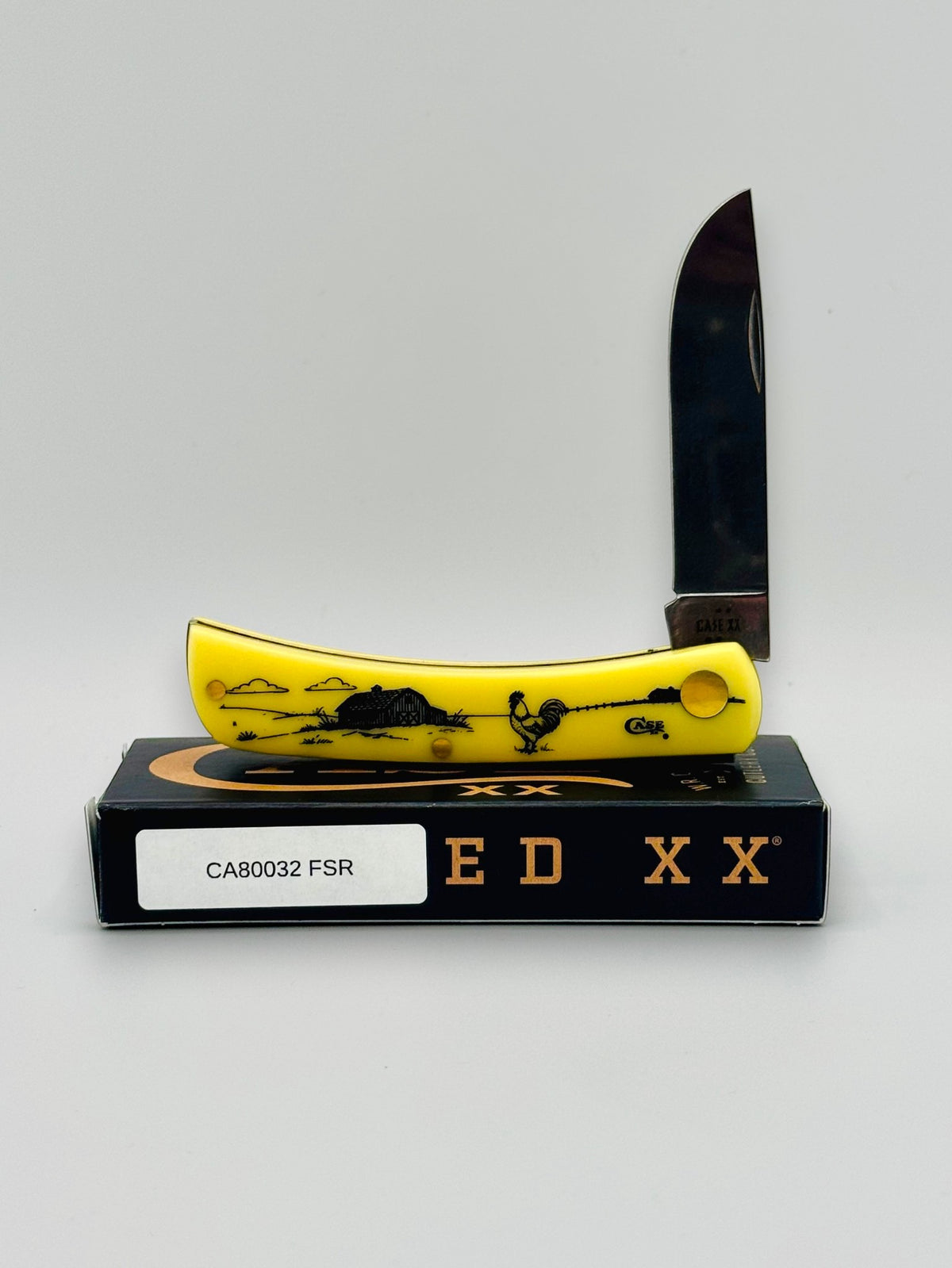 Case XX 80032FSR Farm Series Rooster Yellow Synthetic Sod Buster Jr
