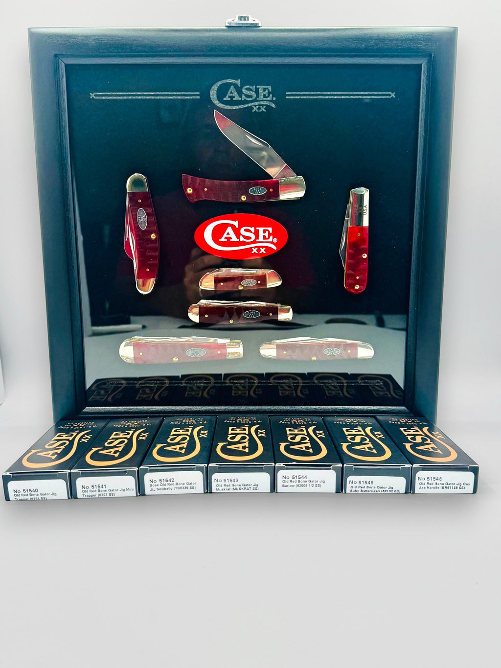 Case XX RGJSET 7-Piece Red Gator Jig Set — boxed set presentation