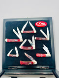 Case XX RGJSET 7-Piece Red Gator Jig Set — 7-knife display case open overview