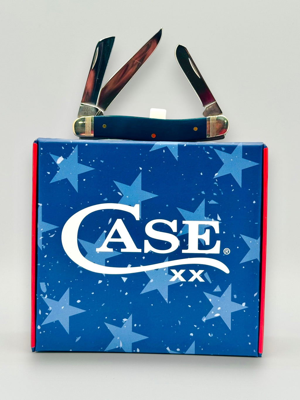 Case XX 10863 Navy Blue Synthetic Medium Stockman — cigar box presentation