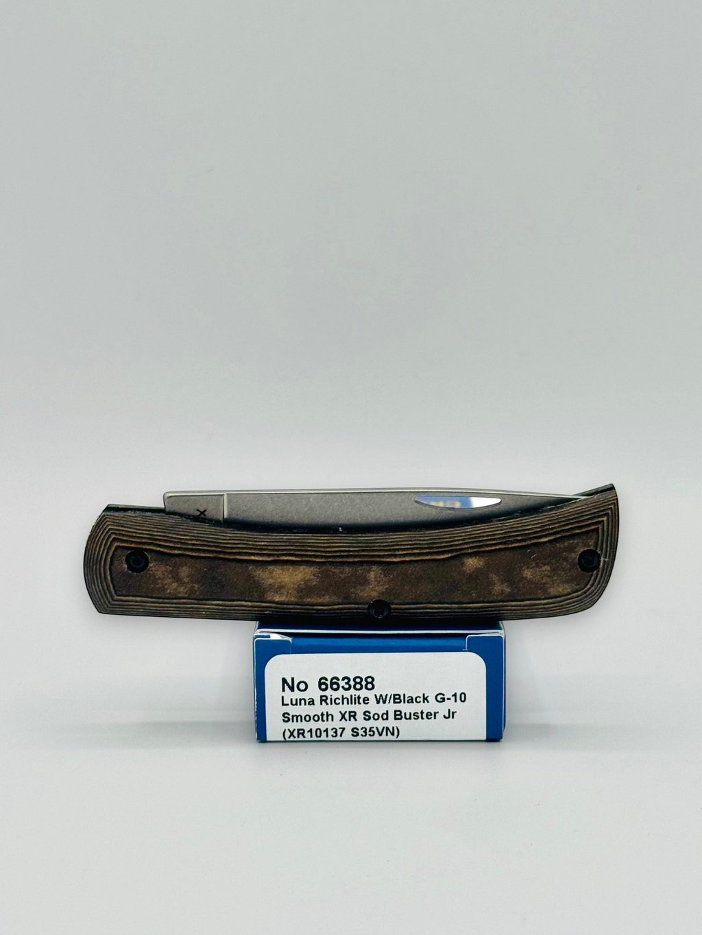 Case XX 66388 Crossroads Black Tan Richlite Sod Buster Jr — boxed presentation
