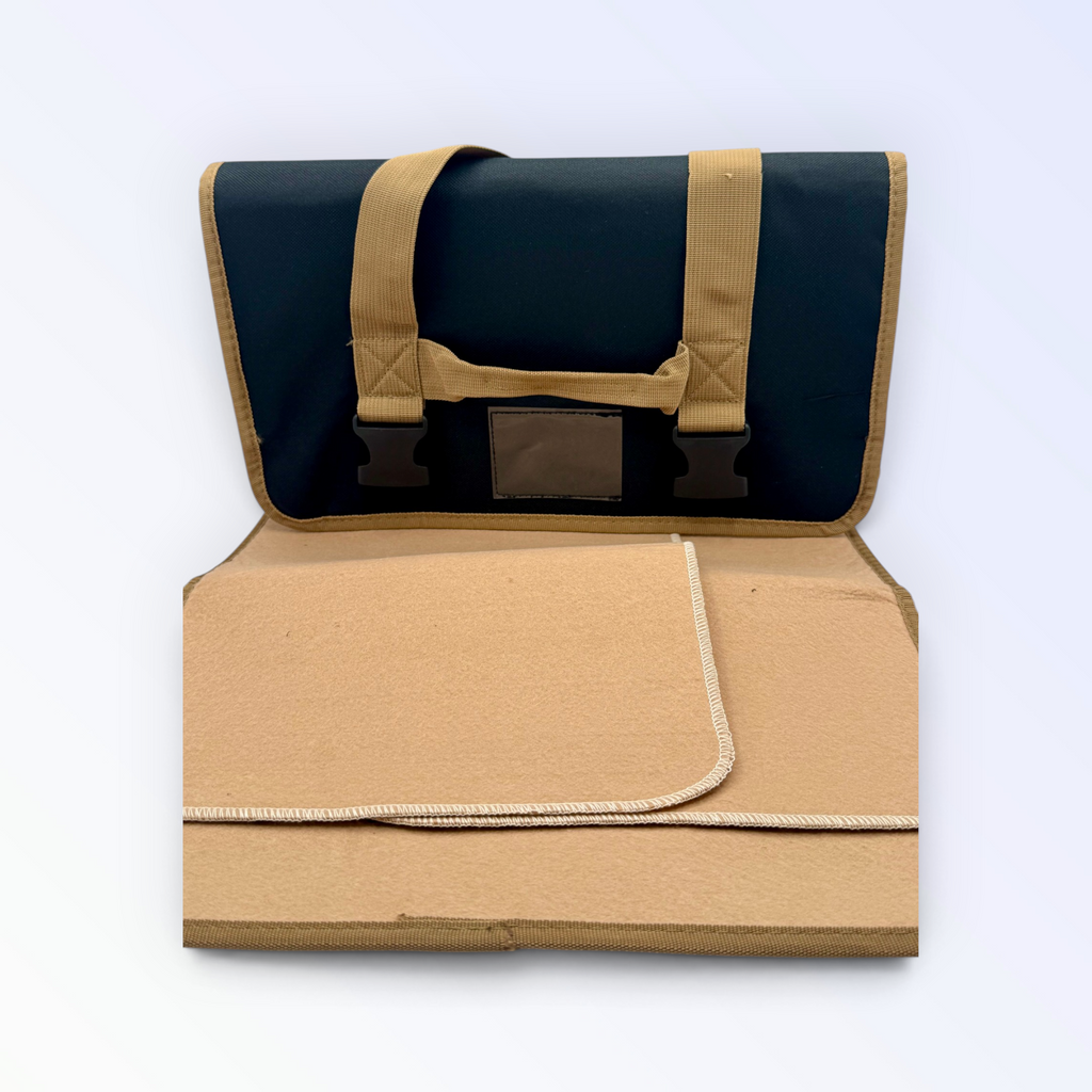 Black & Tan Knife / Tool Roll with Buckle Straps
