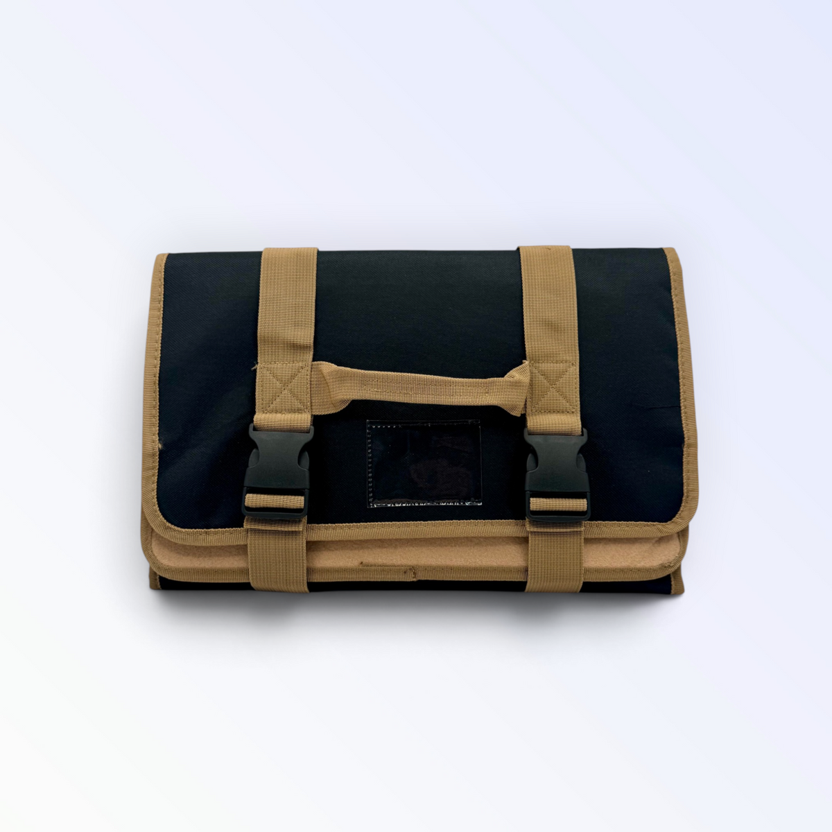 Black & Tan Knife / Tool Roll with Buckle Straps