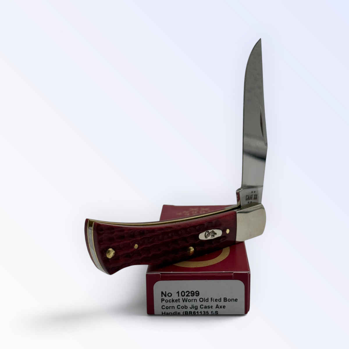 Pigeon Roost Knives Case XX Axe Handle pocket knife with Old Red Bone corn cob jig handle and clip point blade