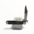 Pigeon Roost Knives Case XX Cheetah Cub pocket knife with dark red burlap Micarta handle and polished swing guard