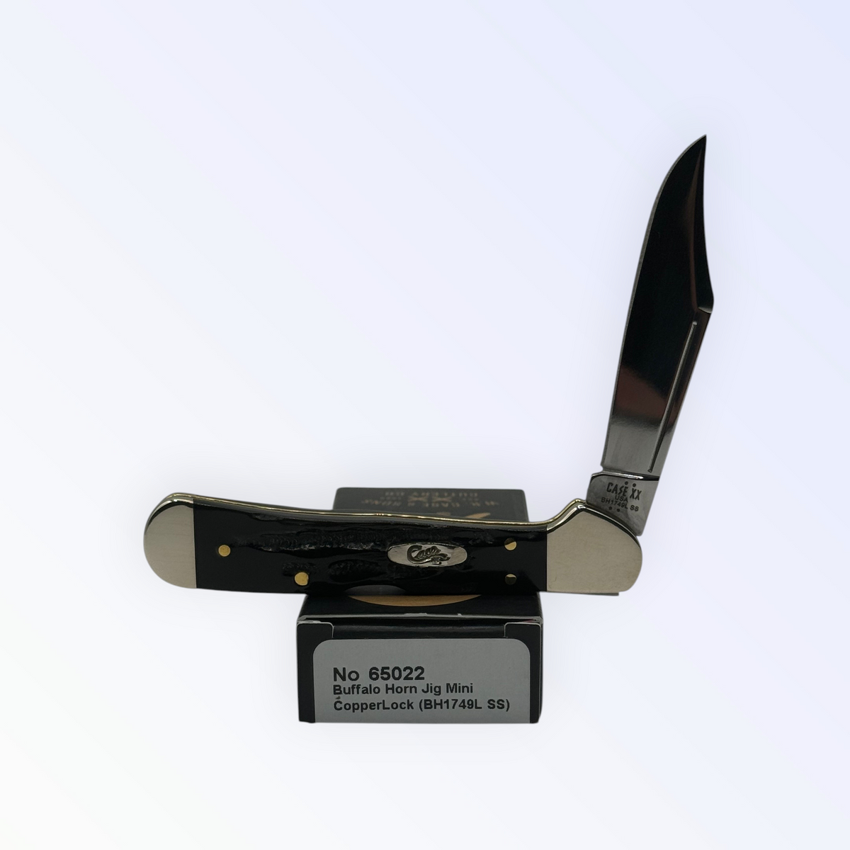 Pigeon Roost Knives Case XX Mini CopperLock pocket knife with jigged buffalo horn handle and locking clip blade