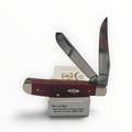 Pigeon Roost Knives Case XX Mini Trapper with dark red jigged bone handle, two carbon steel blades, and box.