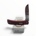 Pigeon Roost Knives Case XX Sod Buster Jr pocket knife with dark red peach seed jigged bone handle and skinner blade