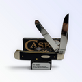 Case XX 39949 black synthetic Trapper with pocket clip — clip and spey open on Case XX box
