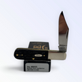 Case XX Buffalo Horn Jig Barlow CA65033 — open stainless clip blade resting on the factory box