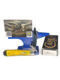 Case XX Cheetah Cub 75317: Yellow Bone Platts Jig, angled view showing handle texture and bolsters