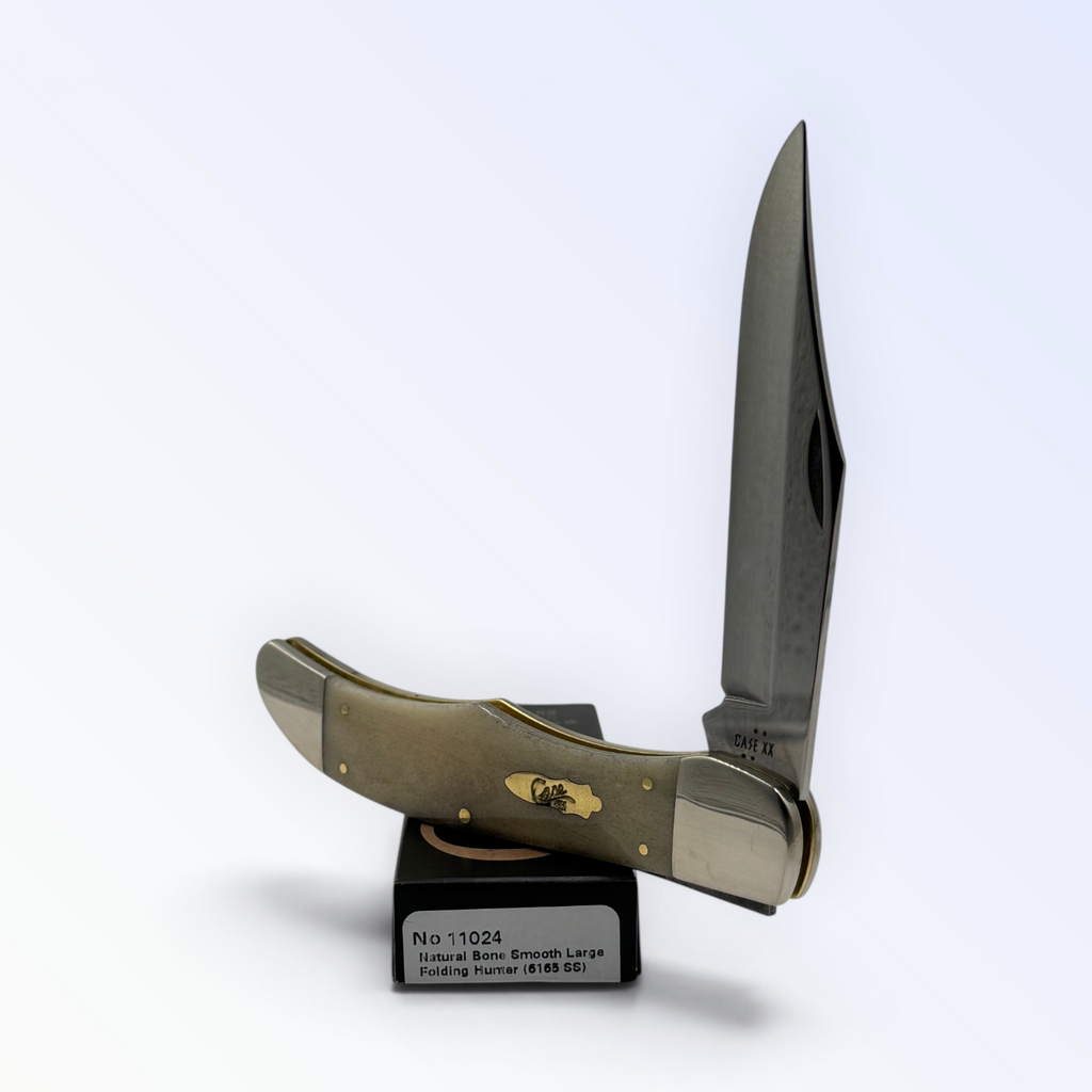Pigeon Roost Knives Case XX Folding Hunter with smooth natural bone handle and polished nickel silver bolsters