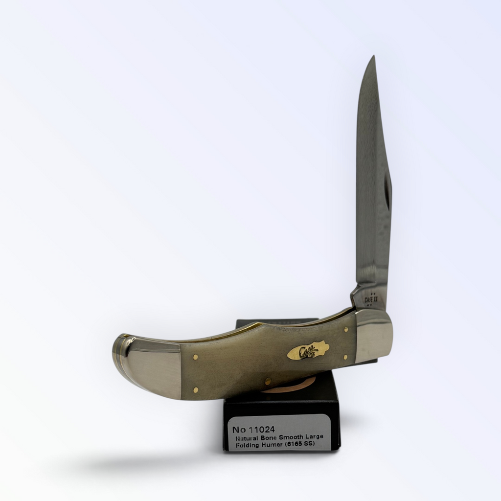 Pigeon Roost Knives Case XX Folding Hunter with smooth natural bone handle and polished nickel silver bolsters