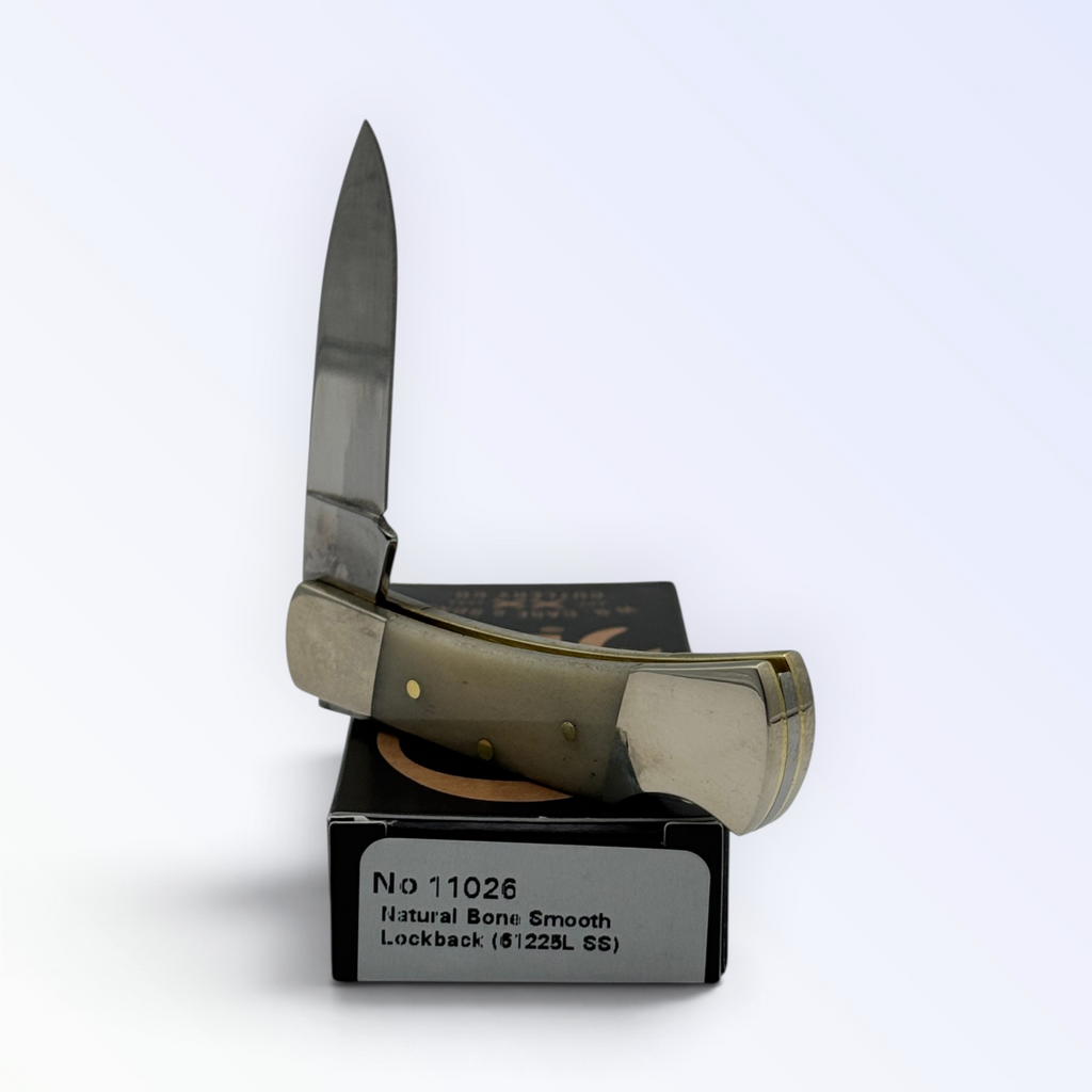 Pigeon Roost Knives Case XX 11026 lockback pocket knife with smooth natural bone handle and stainless steel blade