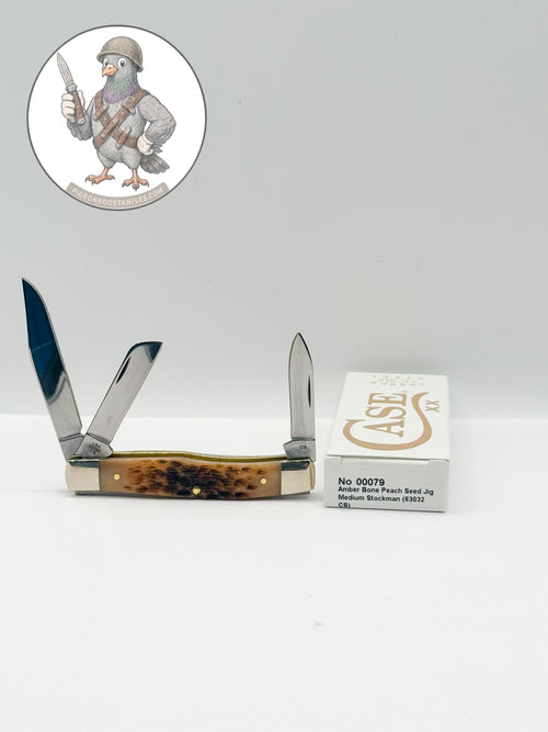 Case XX 00079 Jigged Amber Bone Medium Stockman Carbon Steel — photo 4