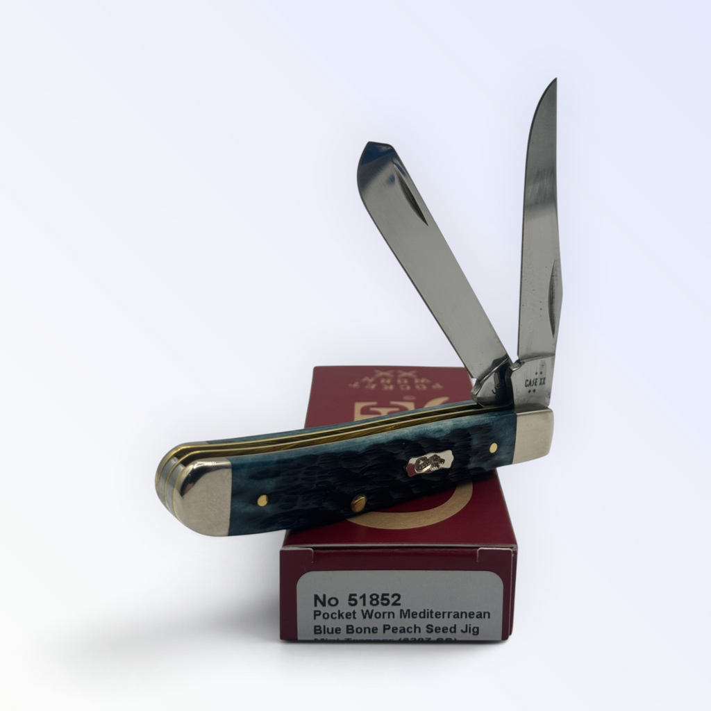 Case XX 51852 Mini Trapper Pocket Worn Mediterranean Blue Bone — photo 2
