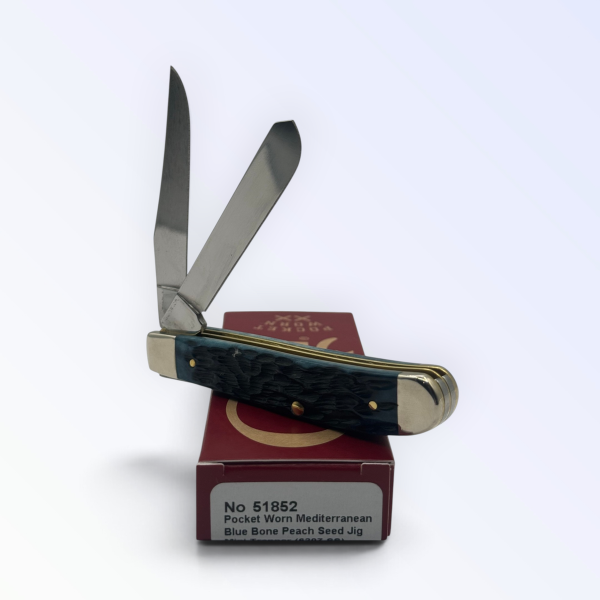 Case XX 51852 Mini Trapper Pocket Worn Mediterranean Blue Bone — photo 4