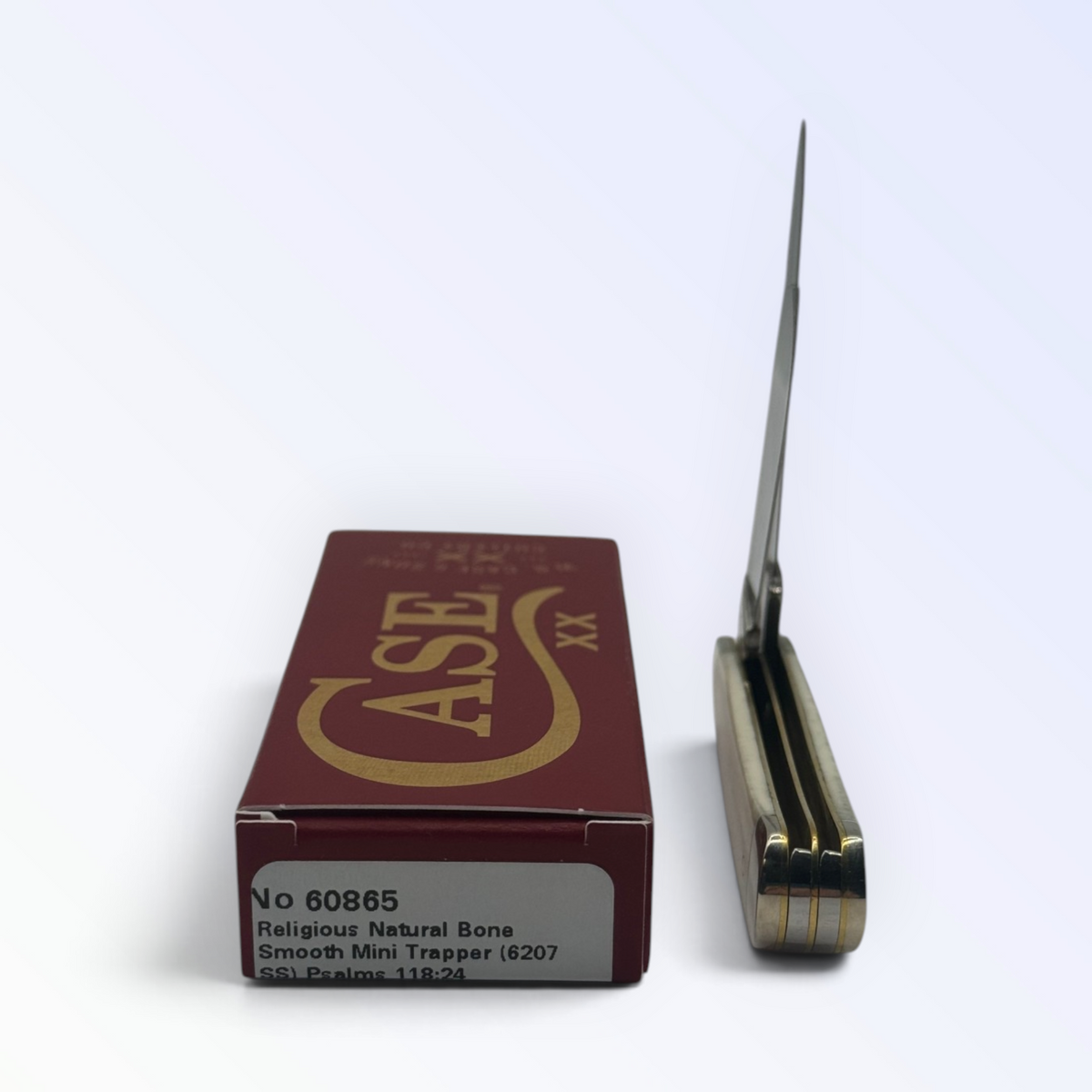 Case XX 60865 – Religious Natural Bone Mini Trapper (Psalms 118:24) — photo 3