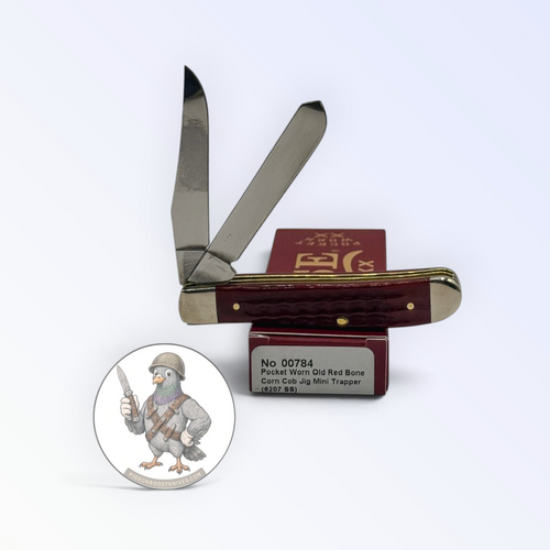 Case XX 00784 Jigged Old Red Bone Pocket Worn Mini Trapper — photo 2