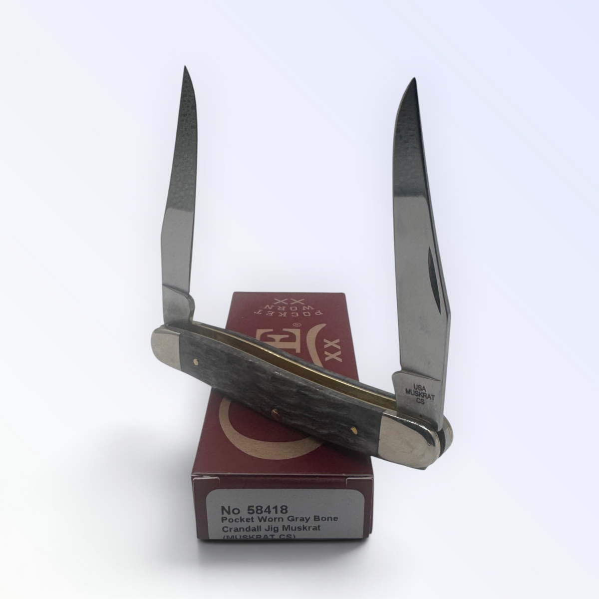 Case XX 58418 – Pocket Worn Gray Bone Crandall Jig Muskrat — photo 4