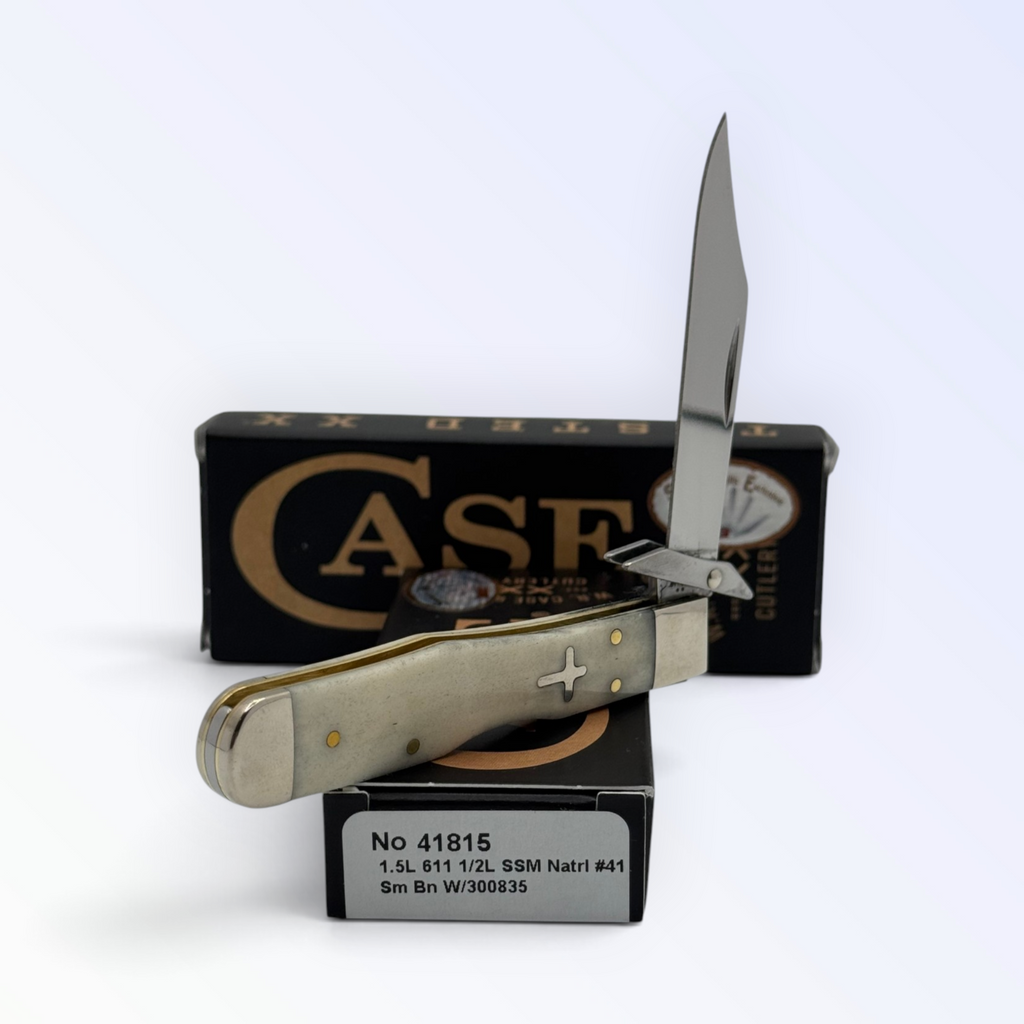 Case XX 41815 natural bone Cheetah Cub cross shield — photo 3