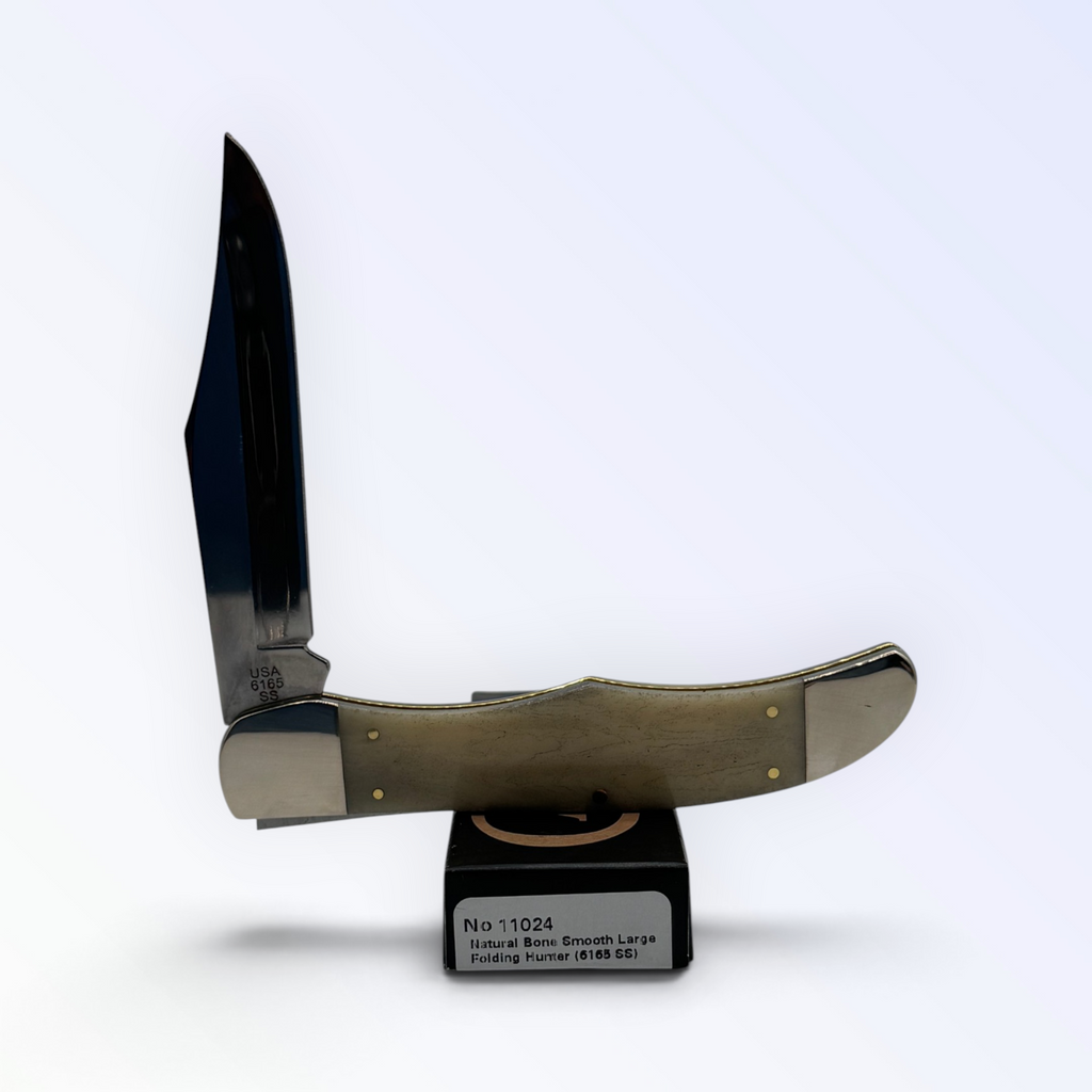 Pigeon Roost Knives Case XX 11024 folding hunter knife with smooth natural bone handle and stainless steel clip blade