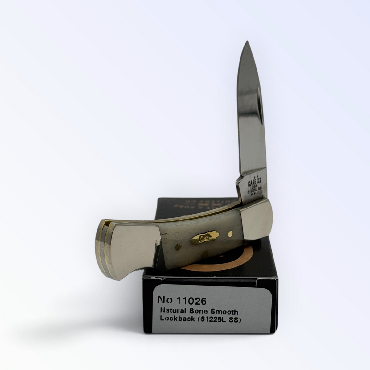 Pigeon Roost Knives Case XX 11026 lockback pocket knife with smooth natural bone handle and drop-point blade