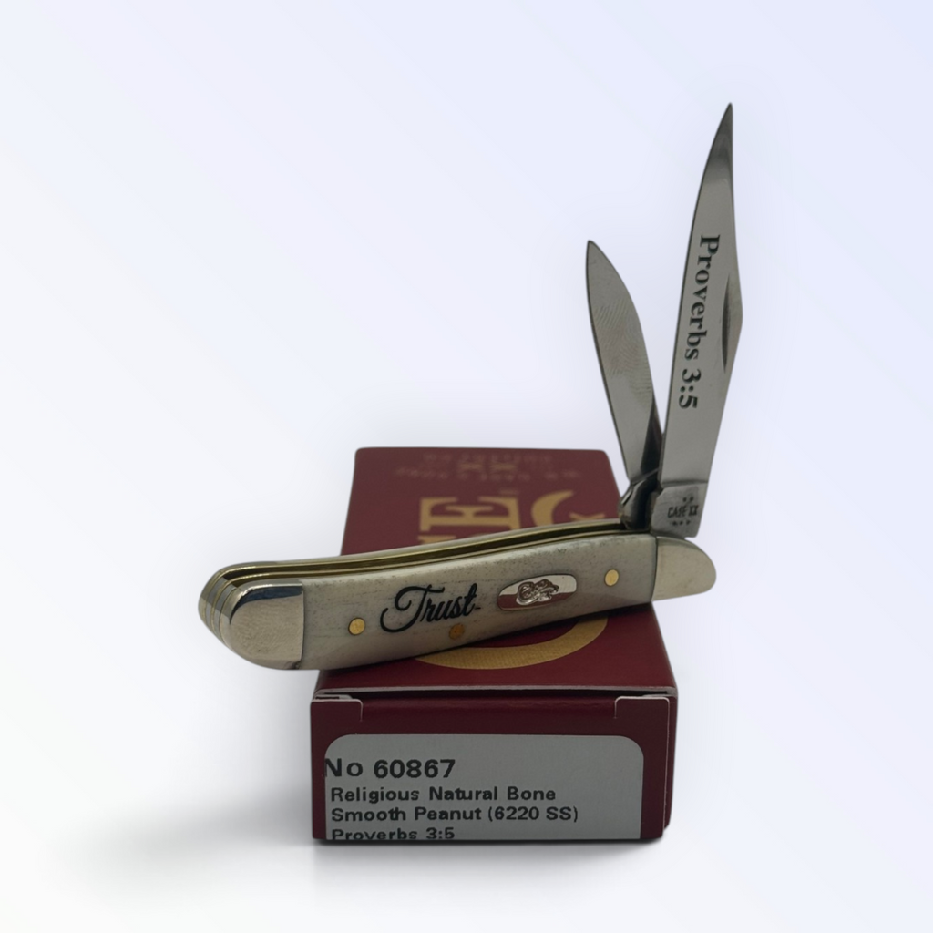 Case XX 60867 – Religious Natural Bone Smooth Peanut (Proverbs 3:5) — photo 2