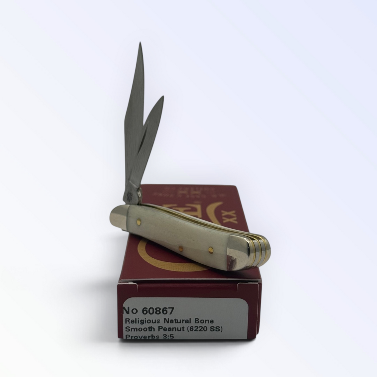 Case XX 60867 – Religious Natural Bone Smooth Peanut (Proverbs 3:5) — photo 4