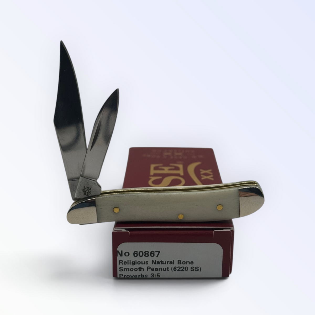 Case XX 60867 – Religious Natural Bone Smooth Peanut (Proverbs 3:5) — photo 5