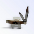 Pigeon Roost Knives Case XX Texas Jack pocket knife with amber bone handle and two open carbon steel blades 00077