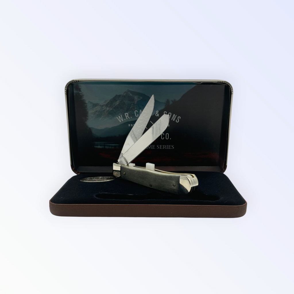 Pigeon Roost Knives Case XX Wild Game Series Trapper gift set with smooth bone handle and open stainless steel blades