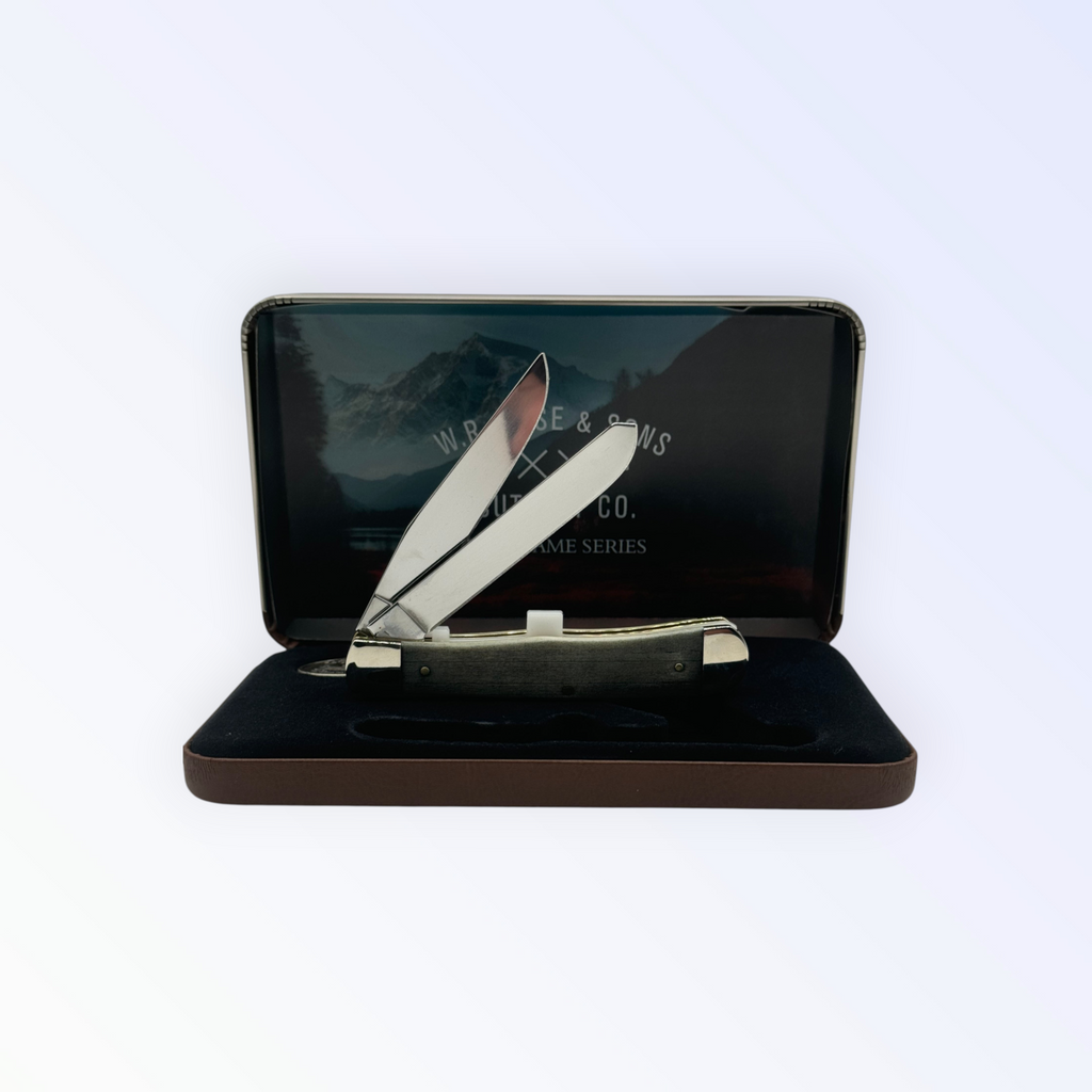 Pigeon Roost Knives Case XX Wild Game Series Trapper gift set with smooth bone handle and stainless steel blades