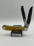 Pigeon Roost Knives Case XX Trapper pocket knife with yellow jigged bone handle and two stainless steel blades