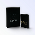 Pigeon Roost Knives Case XX matte black Zippo windproof lighter with gold logo and matching gift box