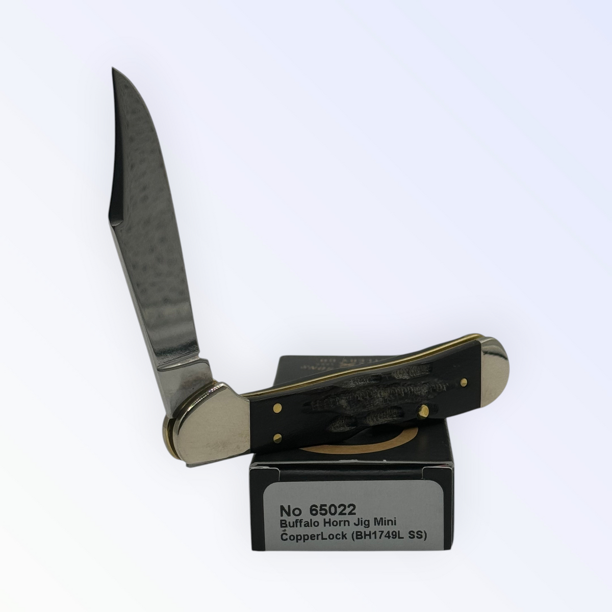 Pigeon Roost Knives Case XX Mini CopperLock pocket knife with jigged buffalo horn handle and stainless steel blade